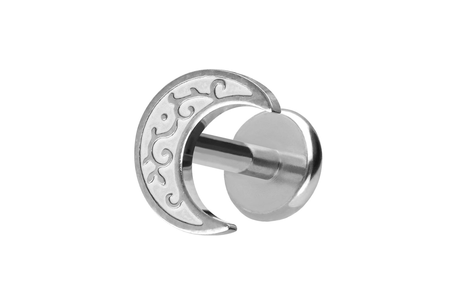 Titan Labret Piercing mit Push Fit MOND